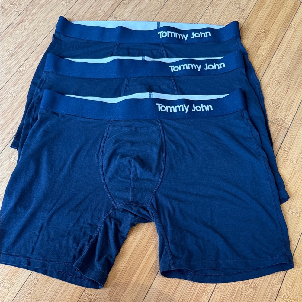 Tommy John Men’s Trunk Underwear, Supima Cool Cotton Boxer Briefs XL Navy Blue